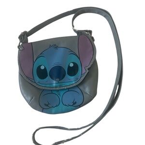 Gray and Blue Stitch Crossbody Bag